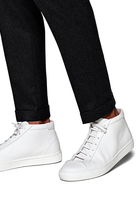 DARK GREY WIDE LEG TAPERED BLAKE TROUSERS 7