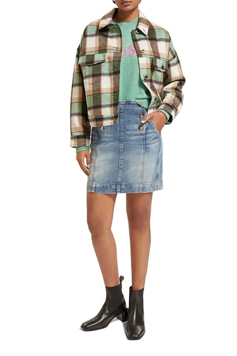 GREEN CHECK SHORT JACKET FROZEN MINT CHECK 3