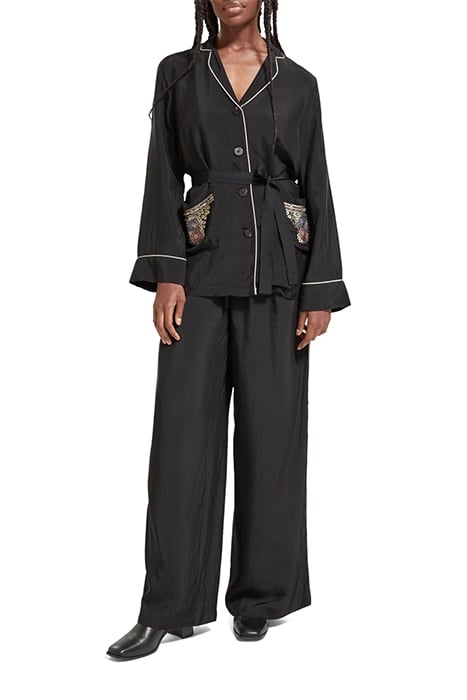 EMBROIDERED OCCASION PYJAMA BLAZER EVENING BLACK 3