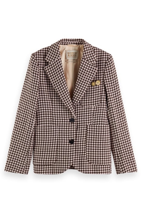 HOUNDSTOOTH SINGLE BREASTED BLAZER HOUNDSTOOTH PINK CLOUD 4