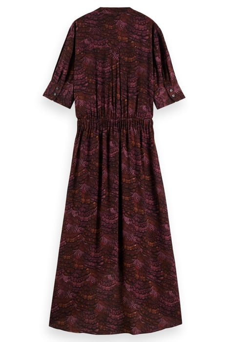 MIDI DRESS WITH HIGH LOW HEM FEATHER BORDEAUX 5