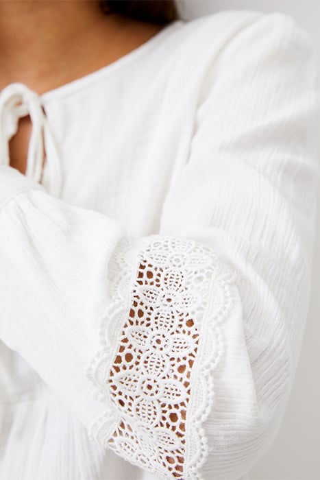 BOHO CHEESECLOTH L/S TOP WHITE 5