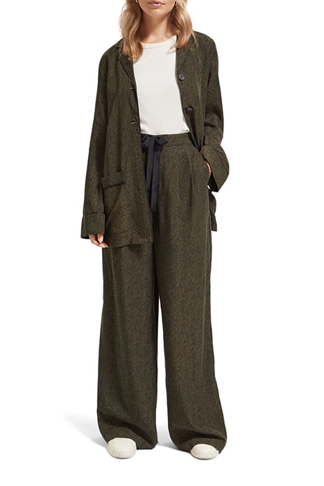 ELENI - HIGH RISE WIDE LEG PYJAMA PANTS LEOPARD SPOT GREEN 3