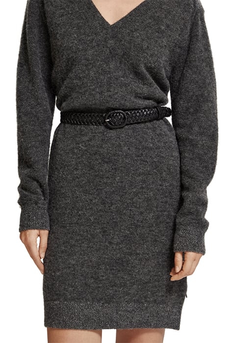 BRAIDED LEATHER WAIST BELT EVENING BLACK 2