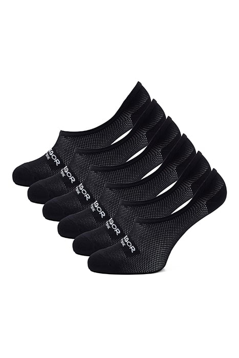 NEW YORK FOOTIES 6-PACK WHITE WITH ANTI-SLIP BLACK 1