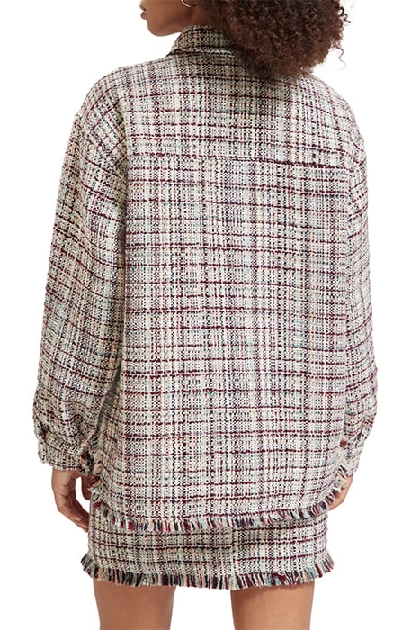 GLITTER TWEED SHIRT JACKET ECRU LUREX MELANGE 2