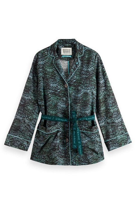 PYJAMA LOOSE FIT BLAZER FEATHER BOTTLE GREEN 4
