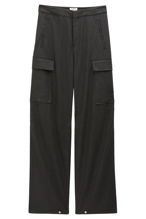 FLANNEL CARGO TROUSERS ANTHRACITE 1
