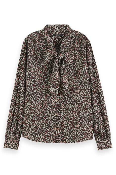 SHIRT WITH TIE NECK CREATURES OF THE NIGHT FIELD GREEN 4