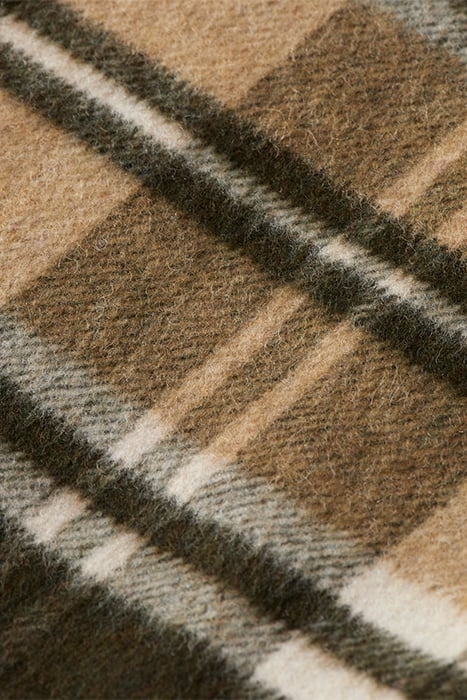 WOOL BLEND CHECKED LONG SHIRT JACKET FIELD GREEN 8