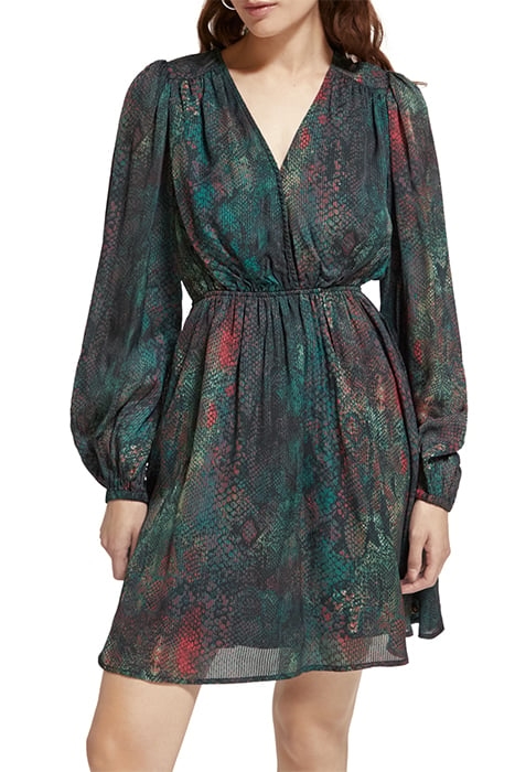 BALLOON SLEEVE MINI DRESS SNAKE 1