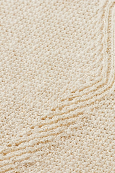 METALLIC STITCH PULLOVER ECRU 7