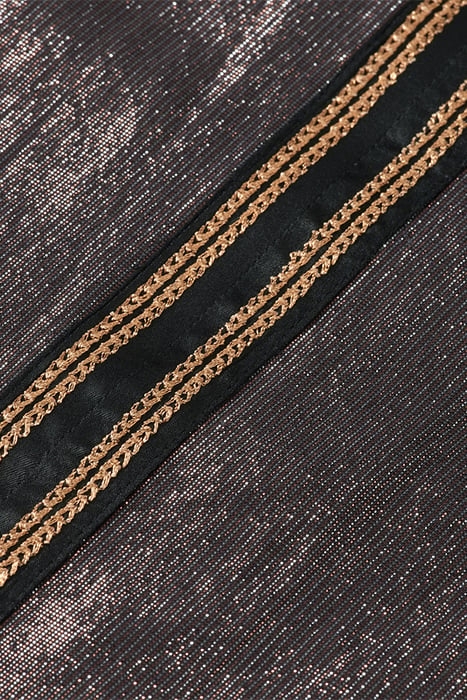 SHINY BALLOON SLEEVE EMBROIDERED TOP EVENING BLACK 6