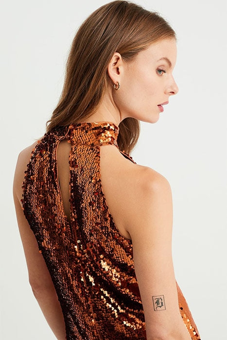 DRESS MID LENGTH RUST BROWN 6