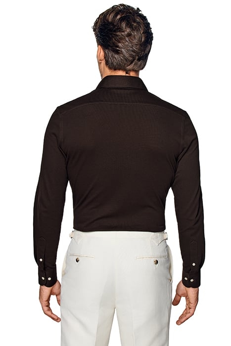 DARK BROWN EXTRA SLIM FIT SHIRT 2