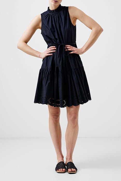 TIERED BRODERIE MIX DRESS BLACK 2