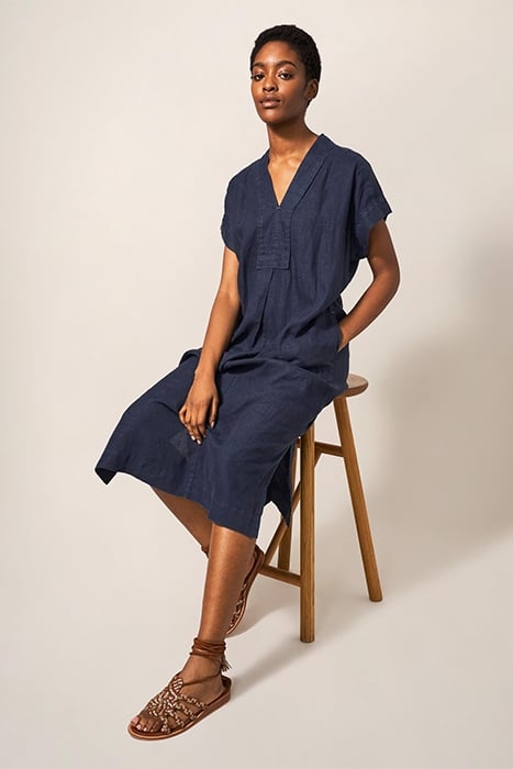 MARIANNE LINEN DRE DARK NAVY 1