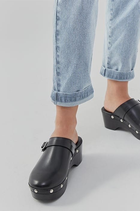 BLUE BELTED PAPERBAG JEANS WITH THIN WHITE STRIPES 7