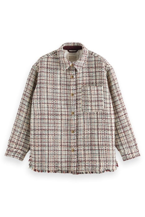 GLITTER TWEED SHIRT JACKET ECRU LUREX MELANGE 4