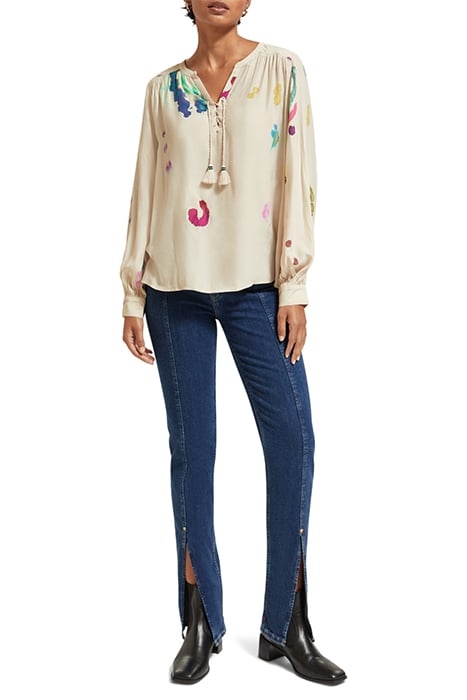 LACE UP TOP WITH BALLOON SLEEVES GALAXY DYE SOFT ICE 3