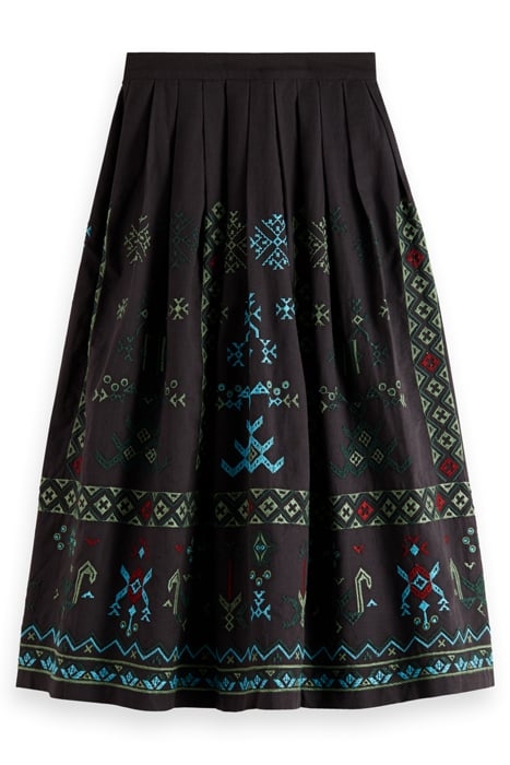 GEO EMBROIDERED SKIRT CHARCOAL 4