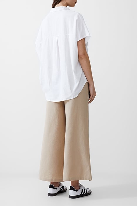 S/S LINEN BLEND POPOVER WHITE 2