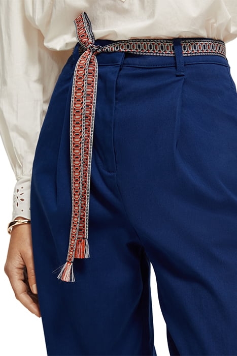 ROSE - PLEATED HIGH RISE WIDE LEG WORKWEAR PANTS MARINE 7