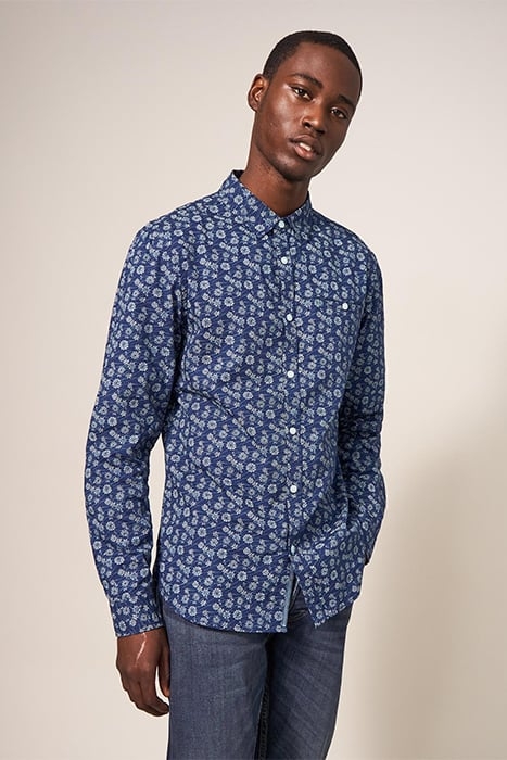 SCATTERED FLOWER PRINTED SHIRT DARK NAVY 1