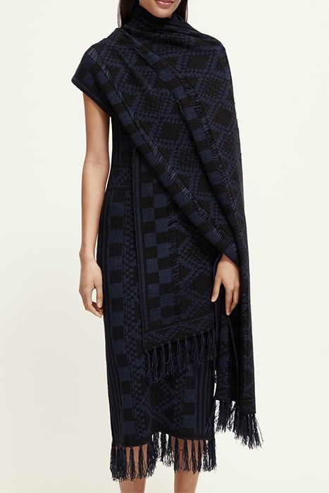 FRINGE HEM KNITTED SCARF NIGHT 3