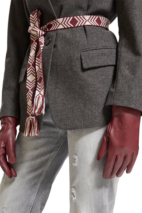 PERFORATED LOGO GLOVES BORDEAUX 2