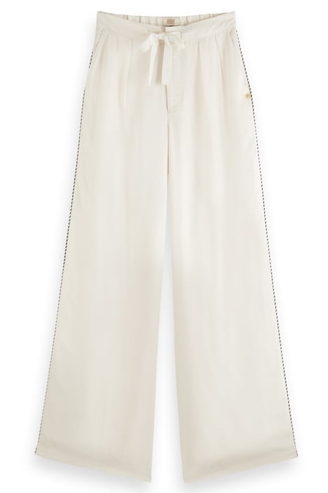 ELENI - HIGH RISE WIDE LEG PYJAMA PANTS ECRU 4