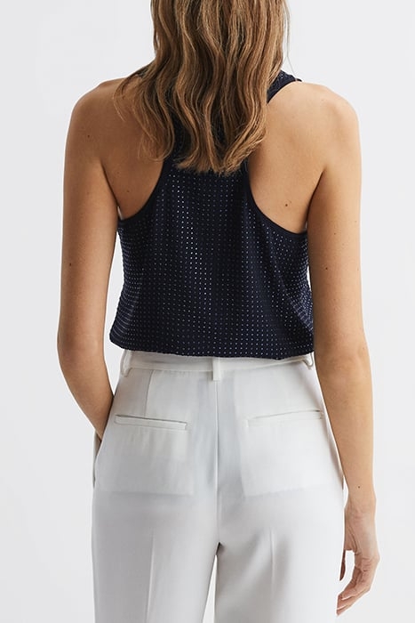 BROOKLYN-EMBELLISHED TANK TOP CAMI NAVY 2
