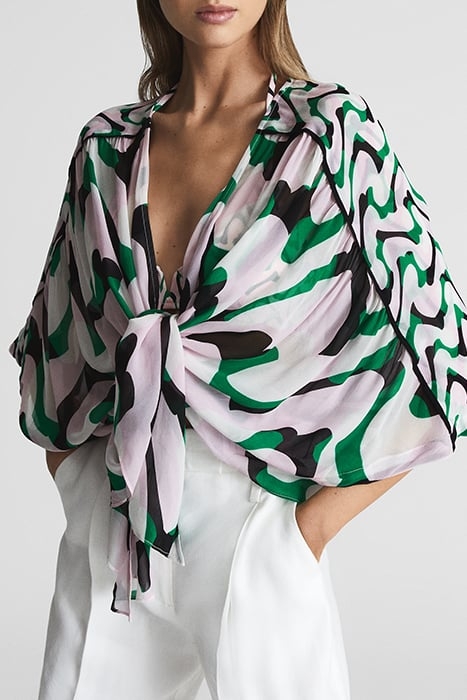 PAIGE-RESORT BLOUSE PINK/GREEN 1