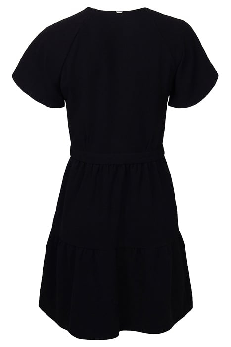 WOMEN'S BLACK BUTTON-FRONT V-NECK DRESS 5
