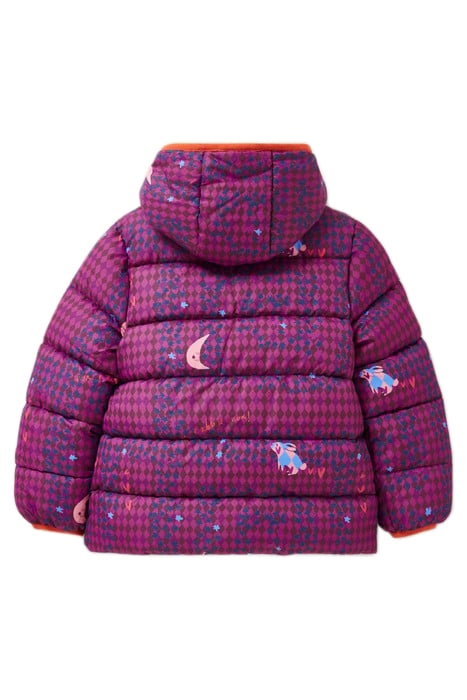 QUILTED PRINTED PUFFER JACKET PINK PRINTED 2