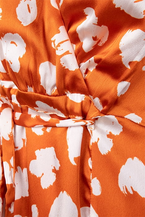 AIMEE INU SATIN FT SPLIT DRESS BURNT ORANGE-CL CRM 7