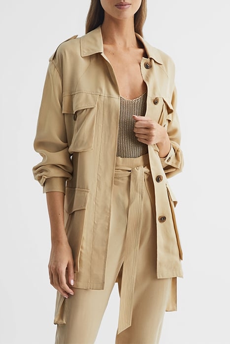JOANIE-CUPRO TRENCH COAT NEUTRAL 1