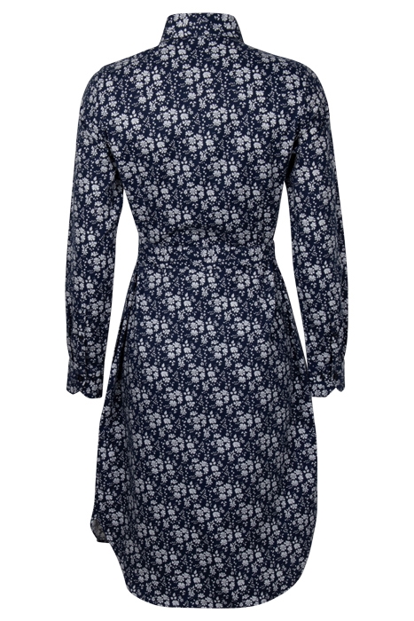 NAVY FLORAL COTTON WOOL DRESS W BELT NAVY PATTERN 2