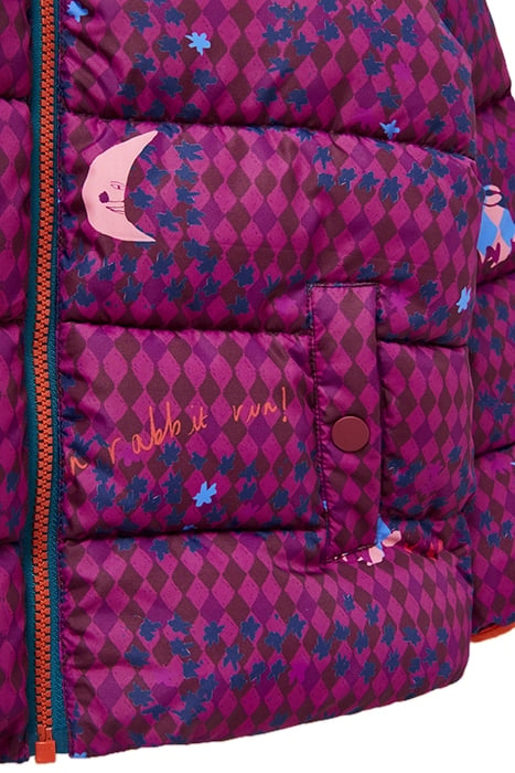 QUILTED PRINTED PUFFER JACKET PINK PRINTED 3