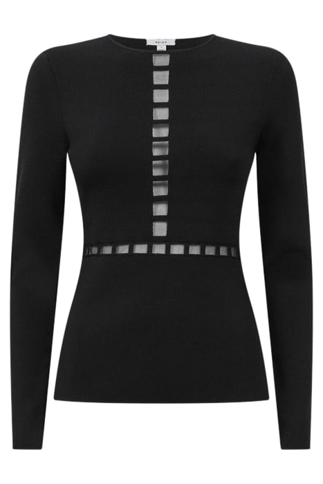 SADIE-MESH LONG-SLEEVED TOP BLACK 4