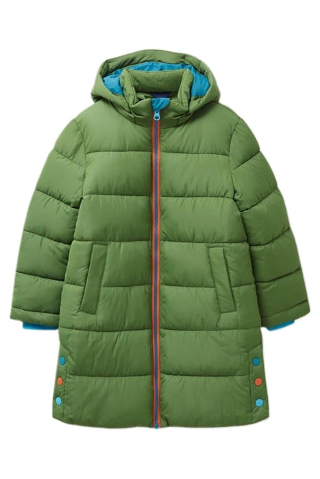 LONGLINE QUILTED PUFFER JACKET MID TEAL 1