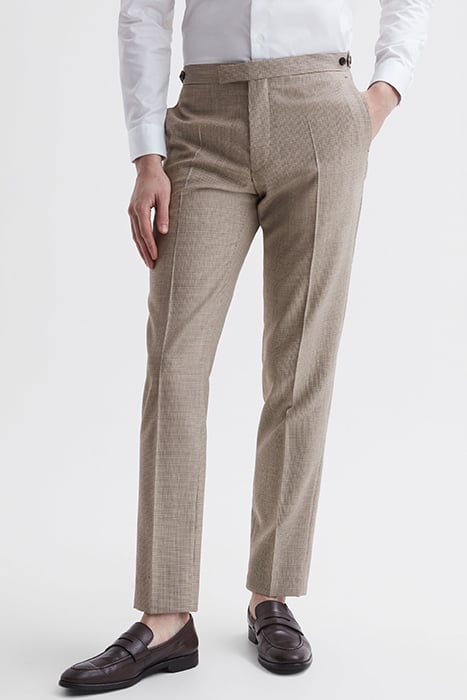PEW-PUPPYTOOTH SUIT PANTS BROWN 1