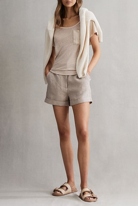 CAMILLA-LINEN T-SHIRT STONE 2