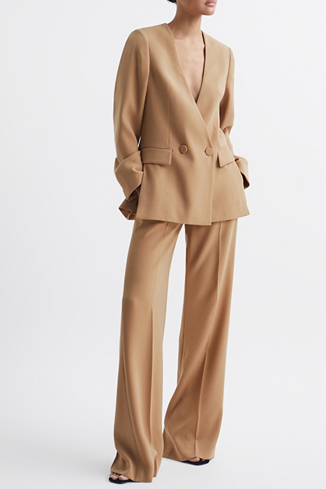 MARGEAUX-COLLARLESS BLAZER NEUTRAL 2