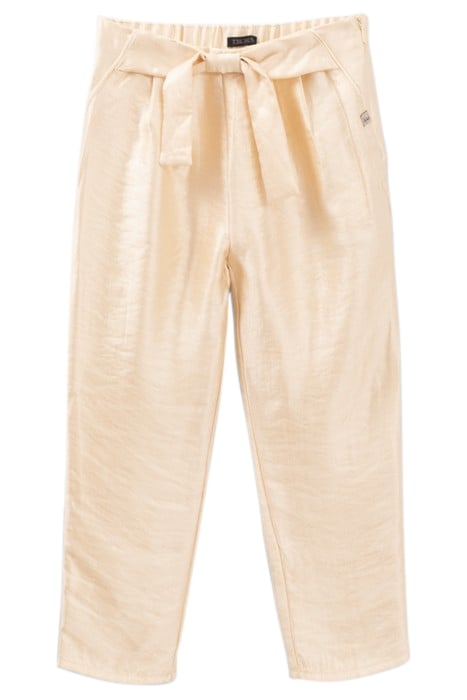 GIRL'S PALE YELLOW SATIN PANTS GOLD 1