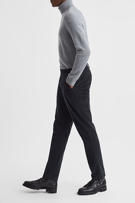 STRIKE-BRUSHED TAILORED PANTS NAVY 5
