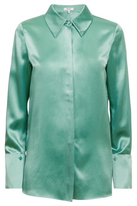 HALEY-SILK BUTTON-DOWN SHIRT AQUA 4