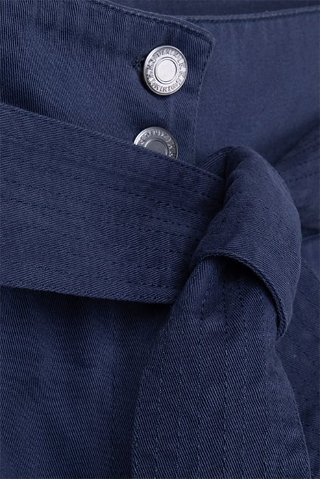 NAVY WIDE-LEG TROUSERS WITH REMOVABLE BELT 8