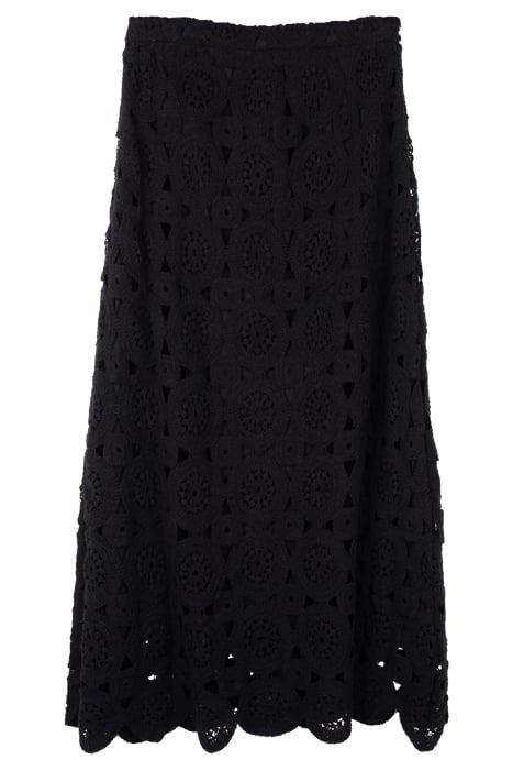 BLACK LINED CROCHET LONG SKIRT 4