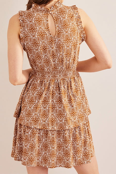 RUFFLE JERSEY MINI DRESS PUMPKIN, VINE TERRACE 2